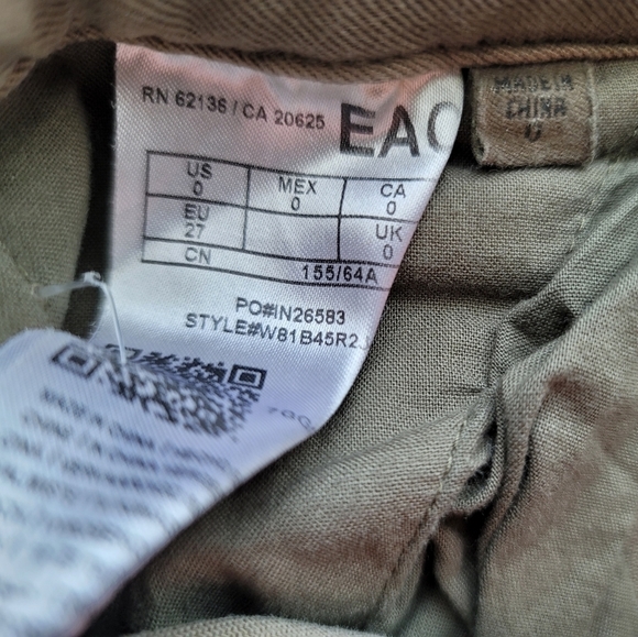 GUESS Lace Soft Denim Pants Size 0 in Army Green - Picture 5 of 5